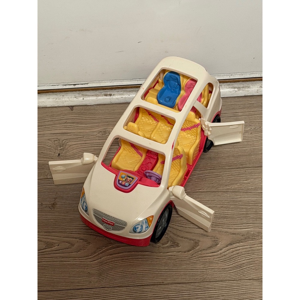 Fisher-Price Loving Family SUV Cream Pink Toy SUV 4 Door Car Seats B0011 works